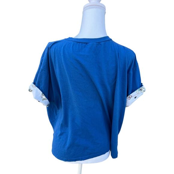 The Zoo Crew 86' Women's crop T-Shirt Animals Graphic Print Blue Size LARGE - Picture 2 of 11